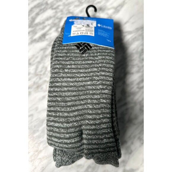 Columbia Men's 2 Pairs Soft Warm Fleece Inside Crew Socks  Size 6-12 Gray NEW - Picture 4 of 6